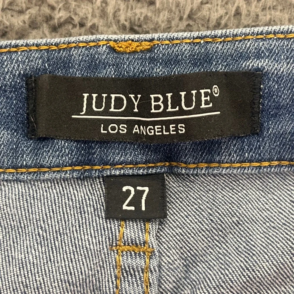 Judy Blue Los Angeles Relaxed‎ Fit Blue Denim Jeans Women Size 27 Distressed